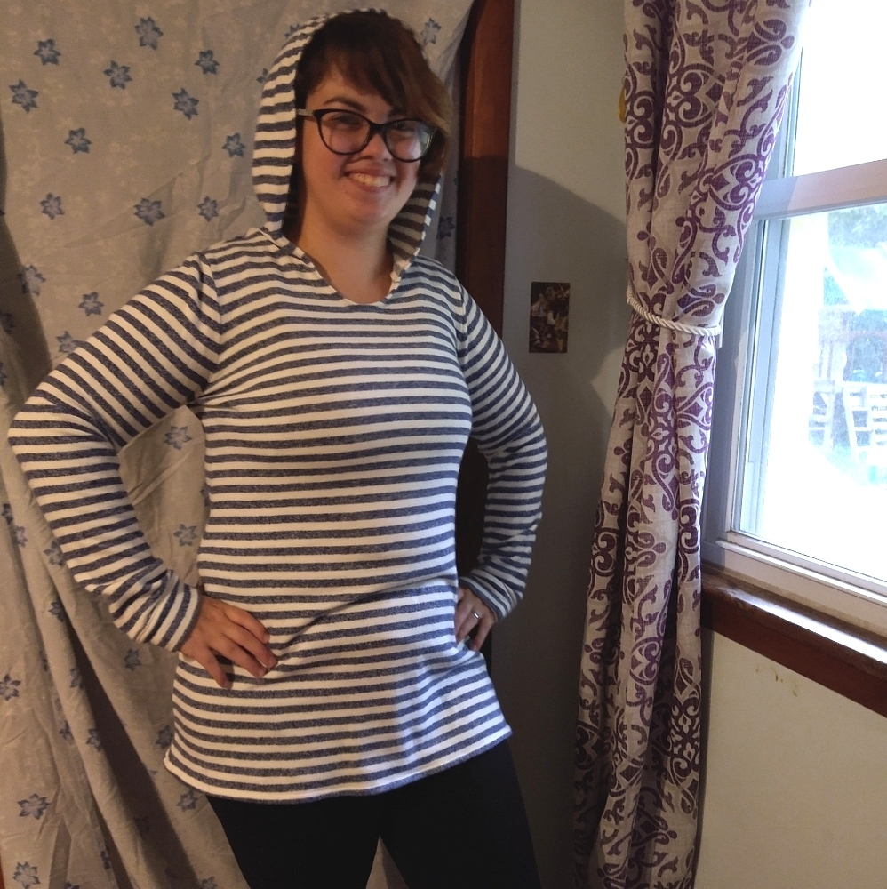 Hooded Striped Dress